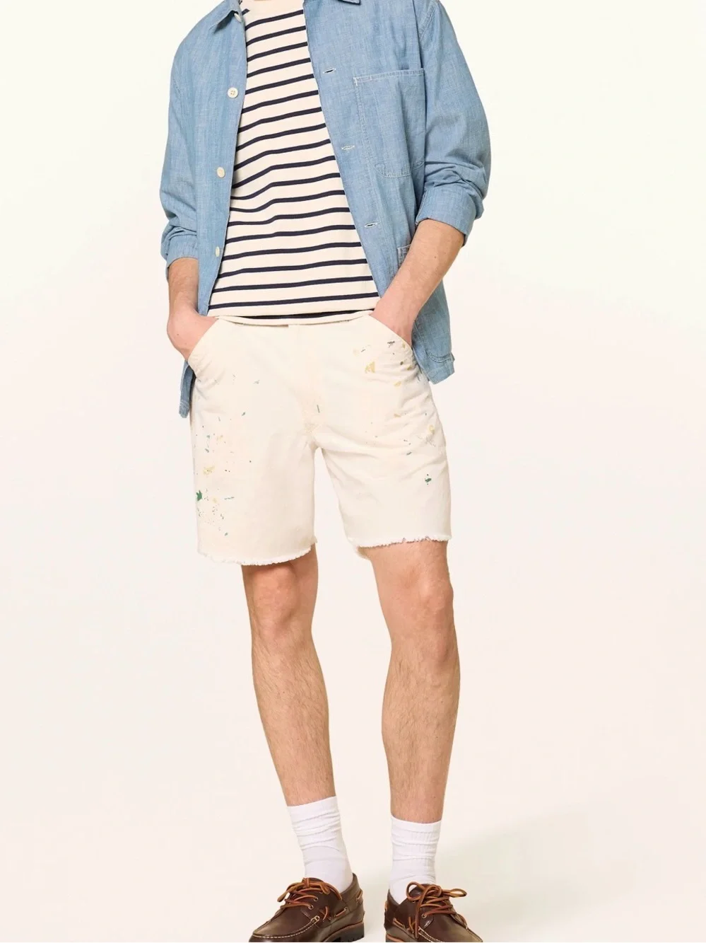 Polo Ralph Lauren 7-Inch Relaxed Fit Carpenter Shorts Rock Harbor Paint Splatter